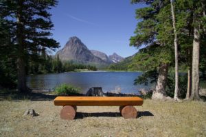 glacier bench view