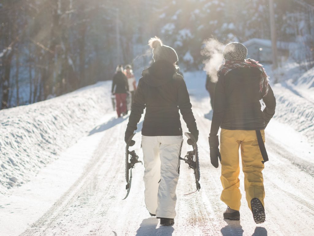 snowshoers walking