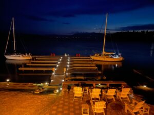 many springs resort flathead lake dock view night